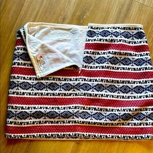 Madewell White, Red & blue woven Mini Skirt w lining. 100% cotton sz 10 stylish